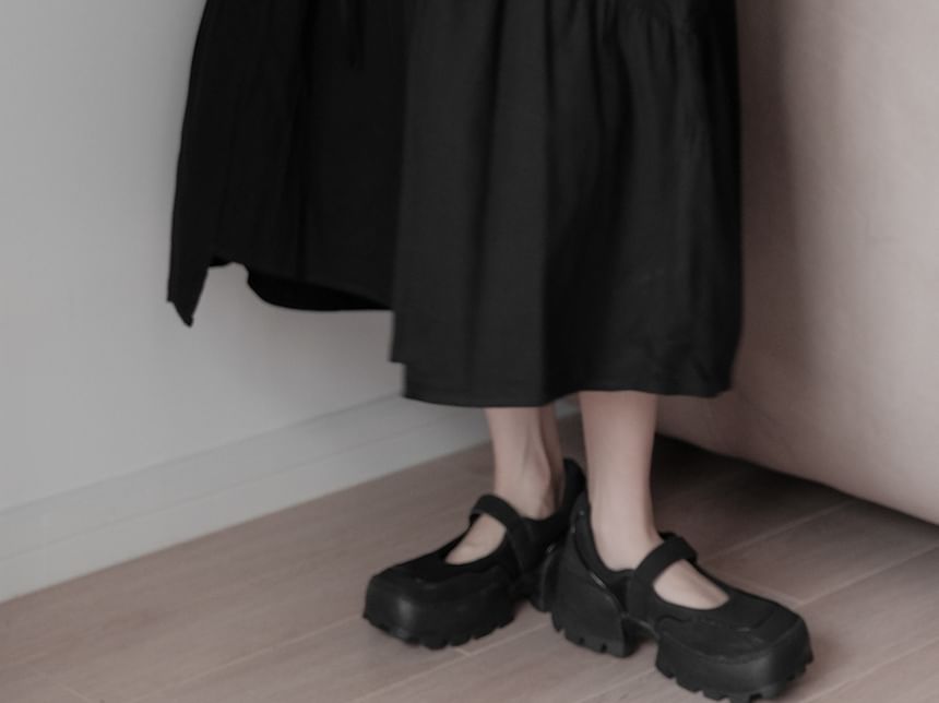 Ruched Asymmetrical Midi A-Line Skirt