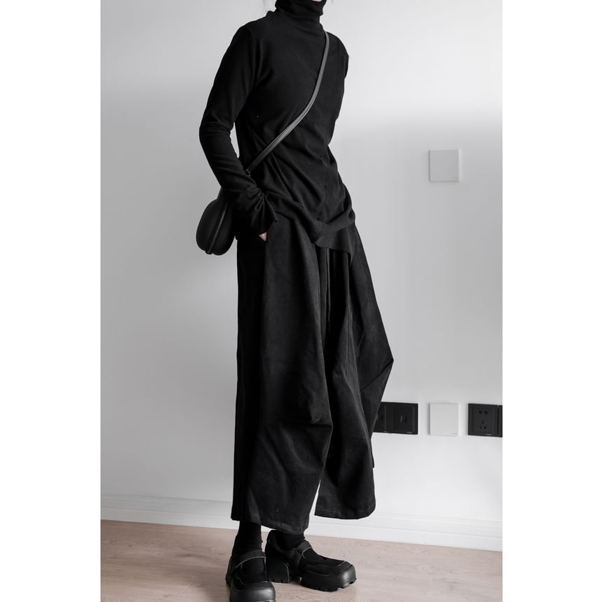 Asymmetrical Maxi A-Line Skirt High Waist