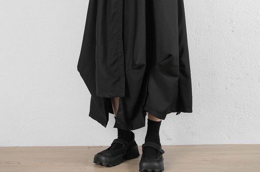 Asymmetrical Maxi A-Line Skirt High Waist