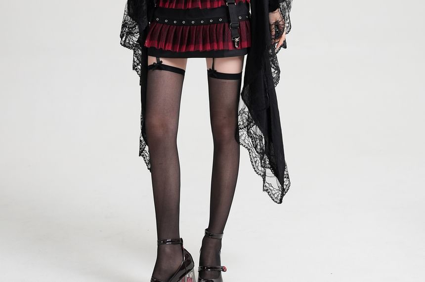 Flared Sleeve Lace-Trimmed Crop Top