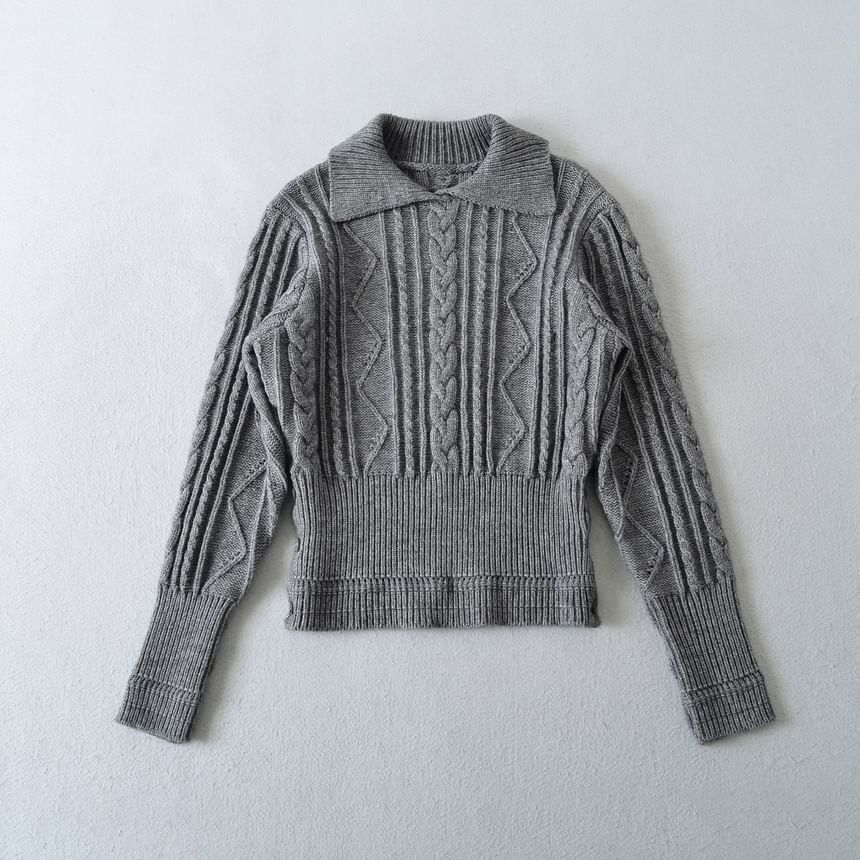 Cable Knit Collared Sweater