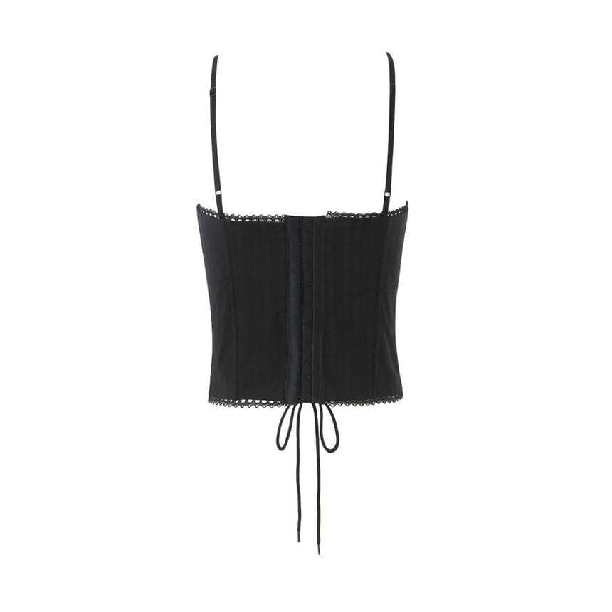 Lace-Up Spaghetti Strap Bustier Crop