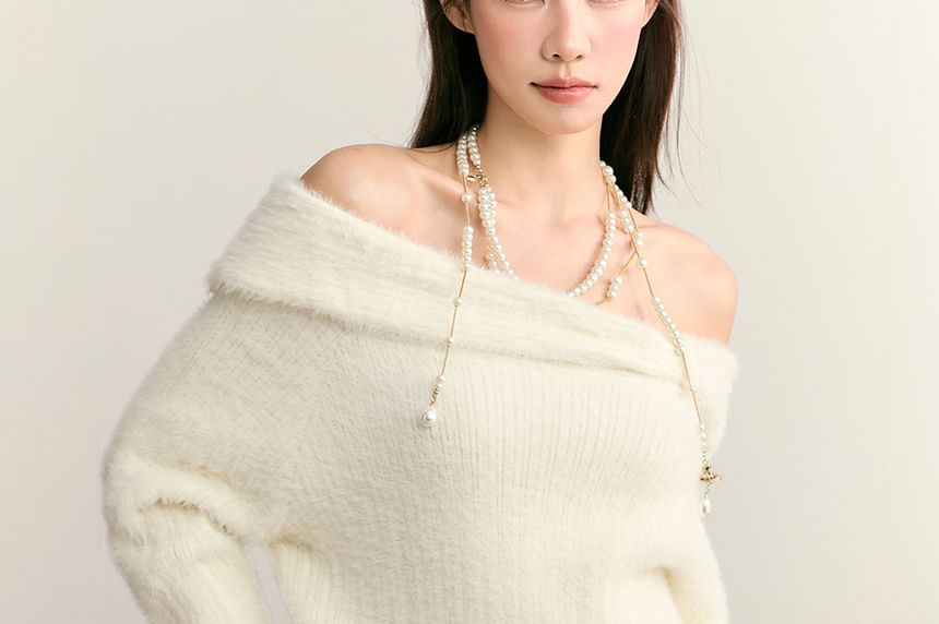 Bare Shoulder Knit Sweater