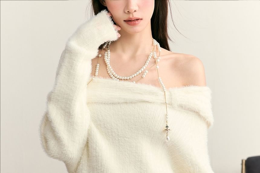 Bare Shoulder Knit Sweater