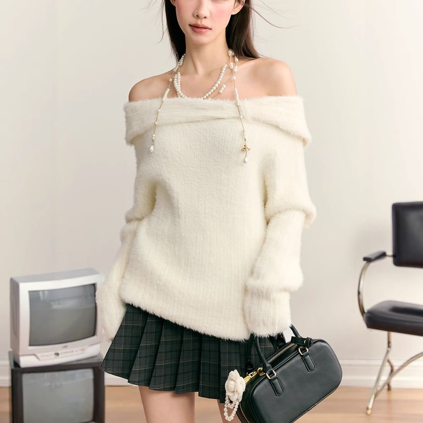 Bare Shoulder Knit Sweater