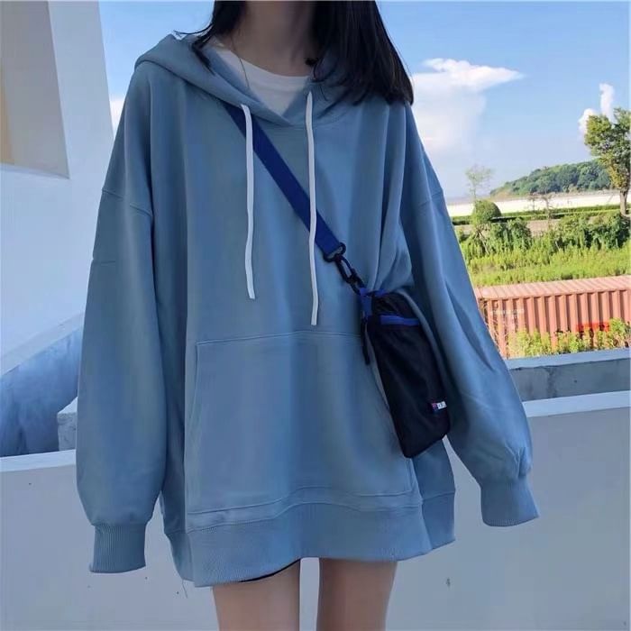 Oversized Solid Hoodie