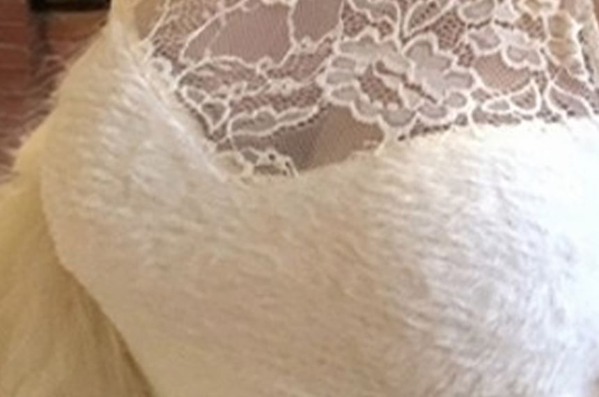 Fluffy Crop Top with Halter Neck and Lace Trim