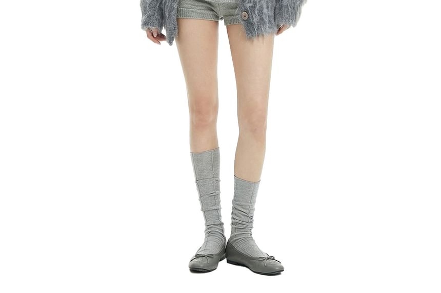 V-Neck Plain Fluffy Button Up Cardigan