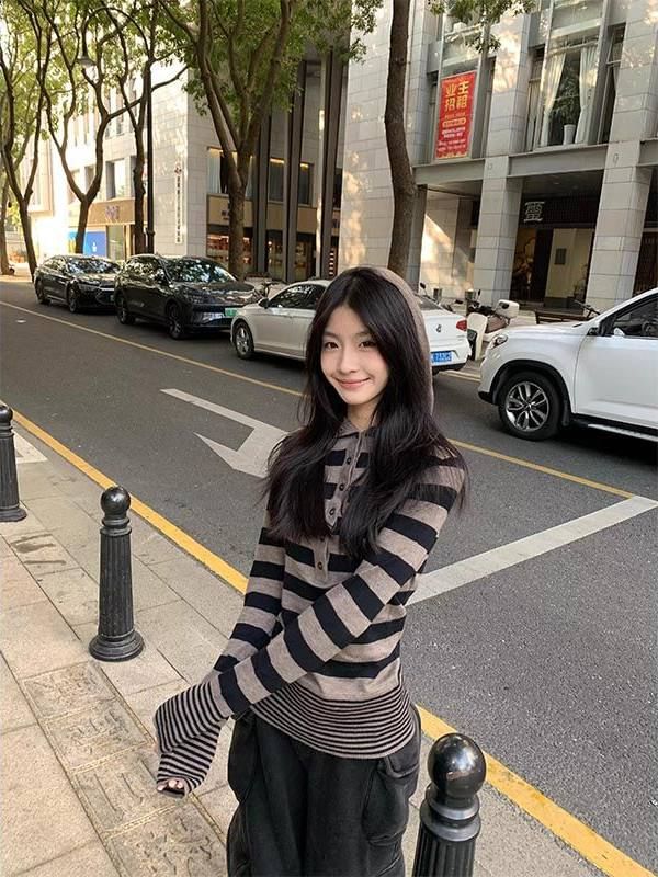 Hooded Striped Long Sleeve Tee