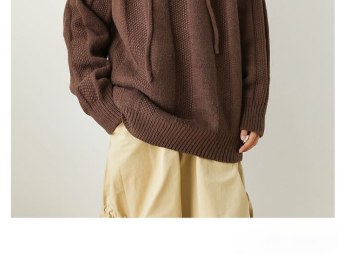 Drop Shoulder Hooded Solid Pullover