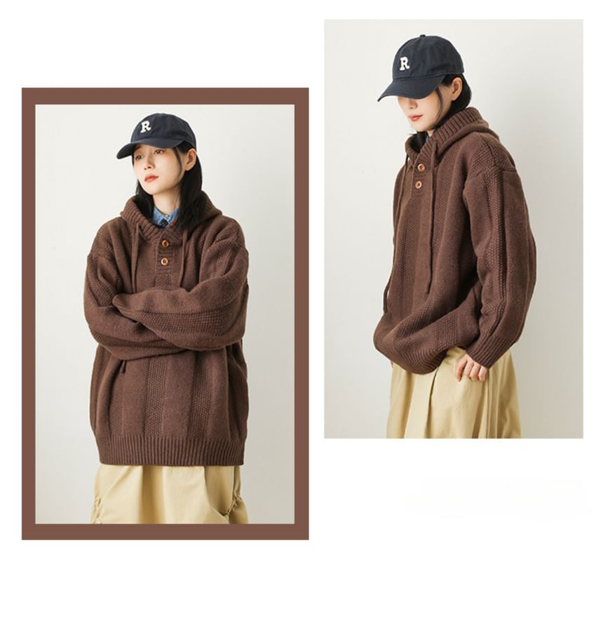 Drop Shoulder Hooded Solid Pullover