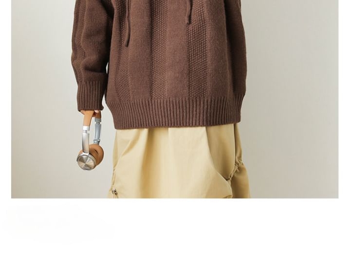 Drop Shoulder Hooded Solid Pullover
