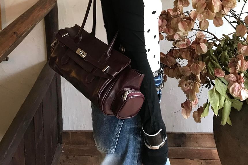 Long Sleeve Polka Dot Mock Two-Piece Tee