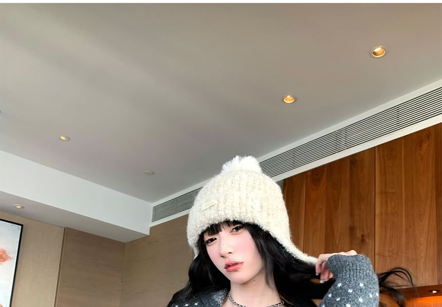 Polka Dot Zip Hoodie with Knit Shorts
