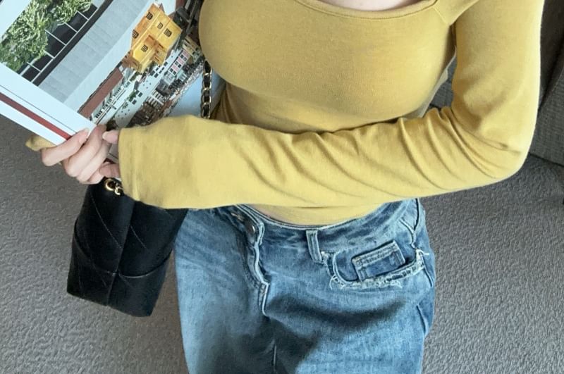 Off-Shoulder Cutout Asymmetrical Crop Top