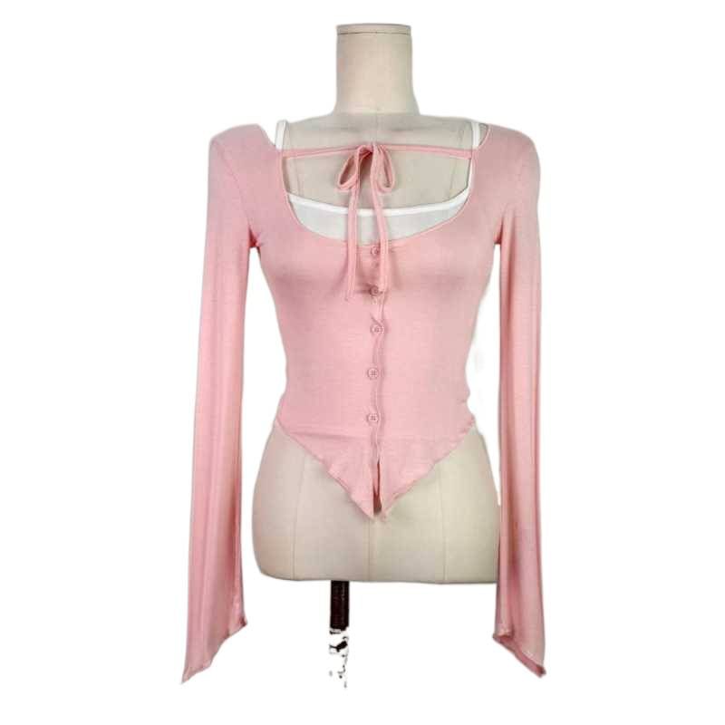 Crop Camisole and Sheer Cardigan Set with Tie Front