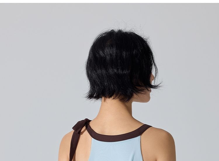 Mesh Halter Neck Crop Sports Top
