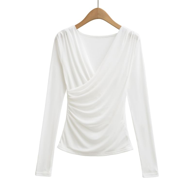 V-Neck Wrap Tee Long Sleeve