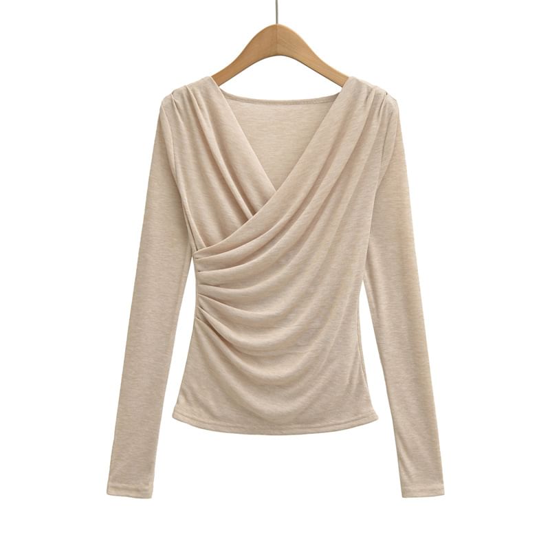 V-Neck Wrap Tee Long Sleeve