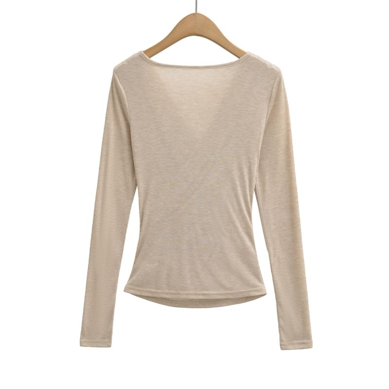 V-Neck Wrap Tee Long Sleeve