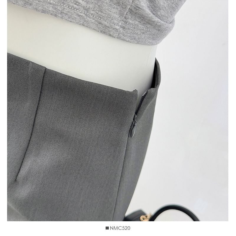 High Waist Plain Mini Pencil Skirt