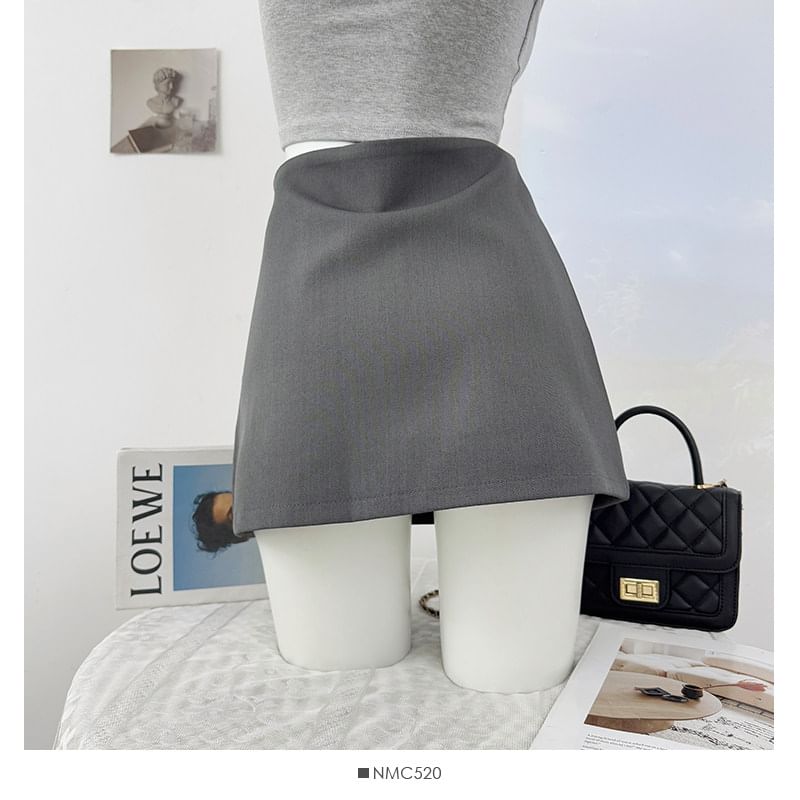 High Waist Plain Mini Pencil Skirt