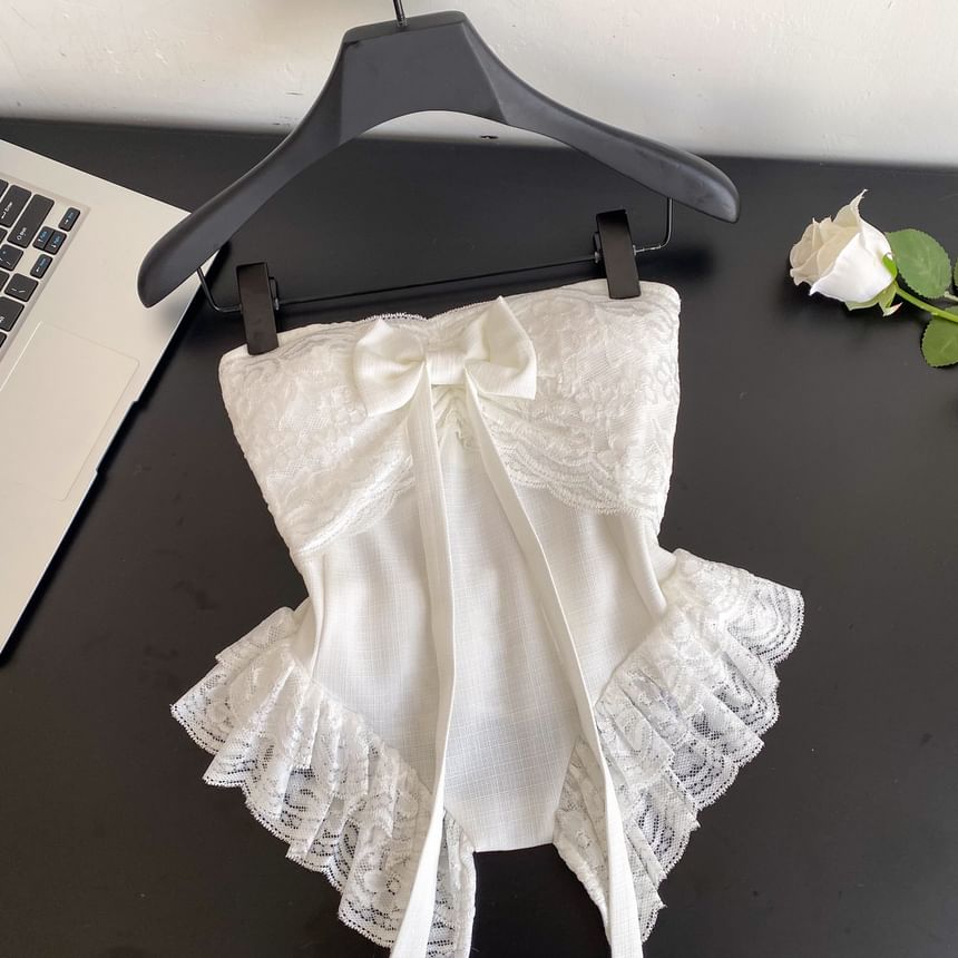 Ruffled Lace Corset Top