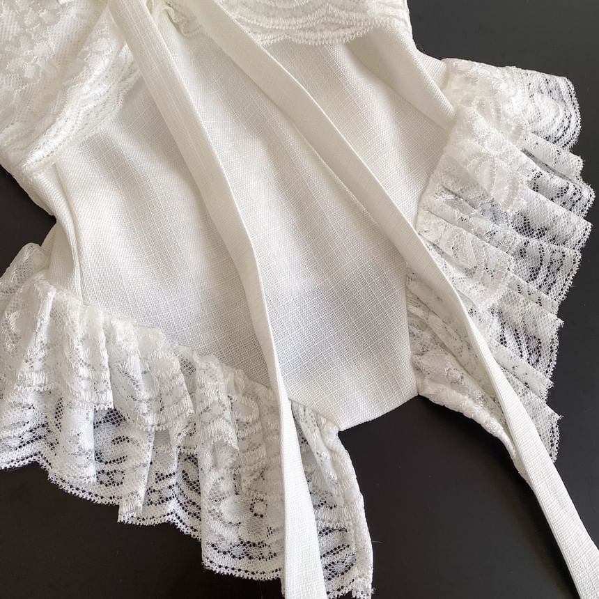 Ruffled Lace Corset Top