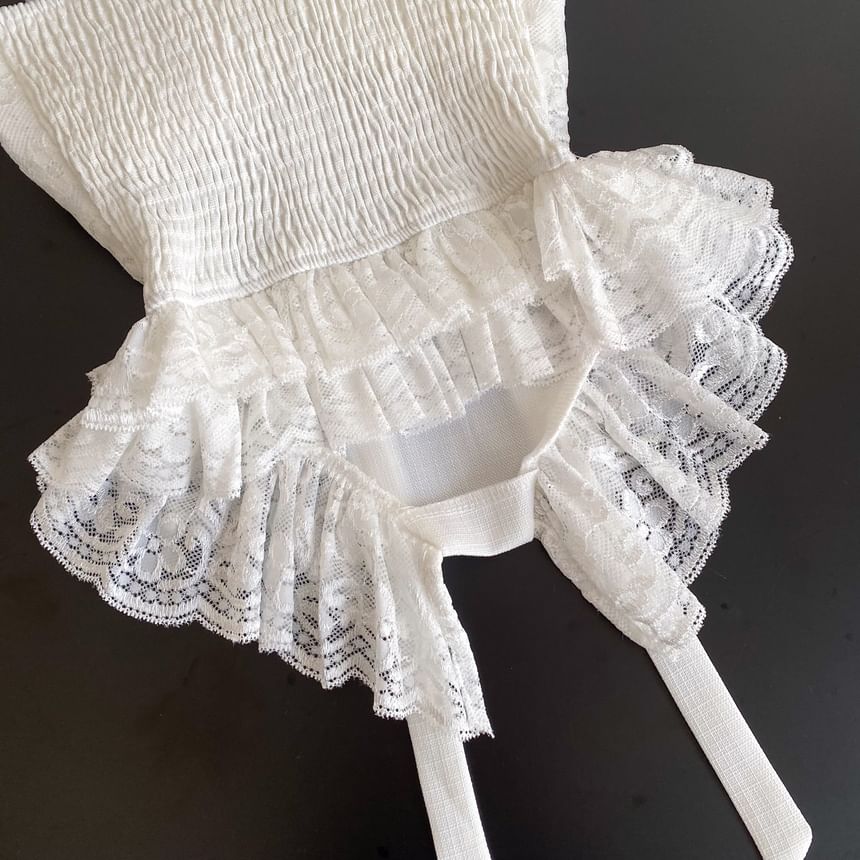 Ruffled Lace Corset Top