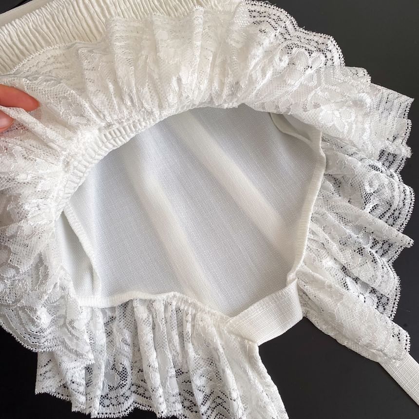 Ruffled Lace Corset Top