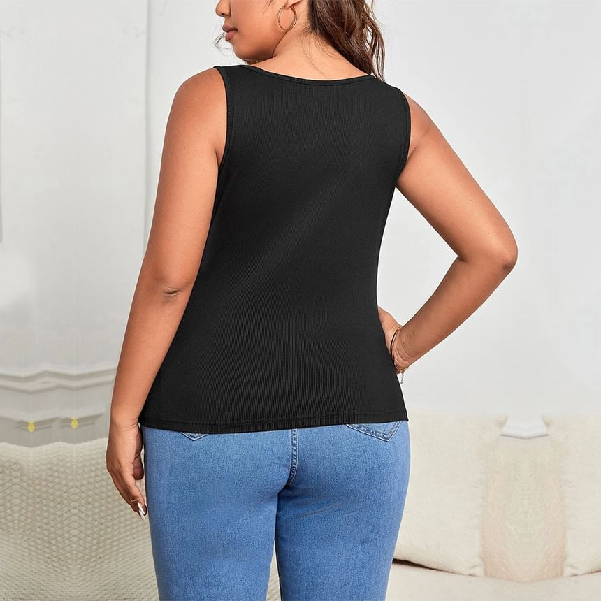 Asymmetrical Cutout Ribbed Tank