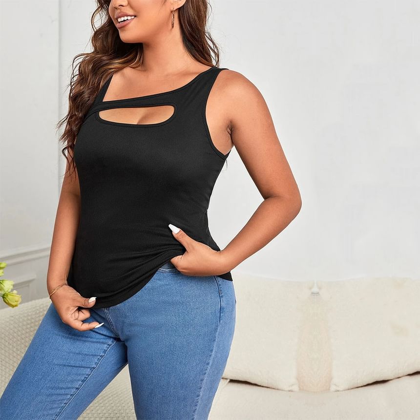Asymmetrical Cutout Ribbed Tank