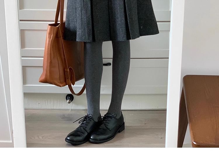 High Waist Plain Pleated A-Line Skirt