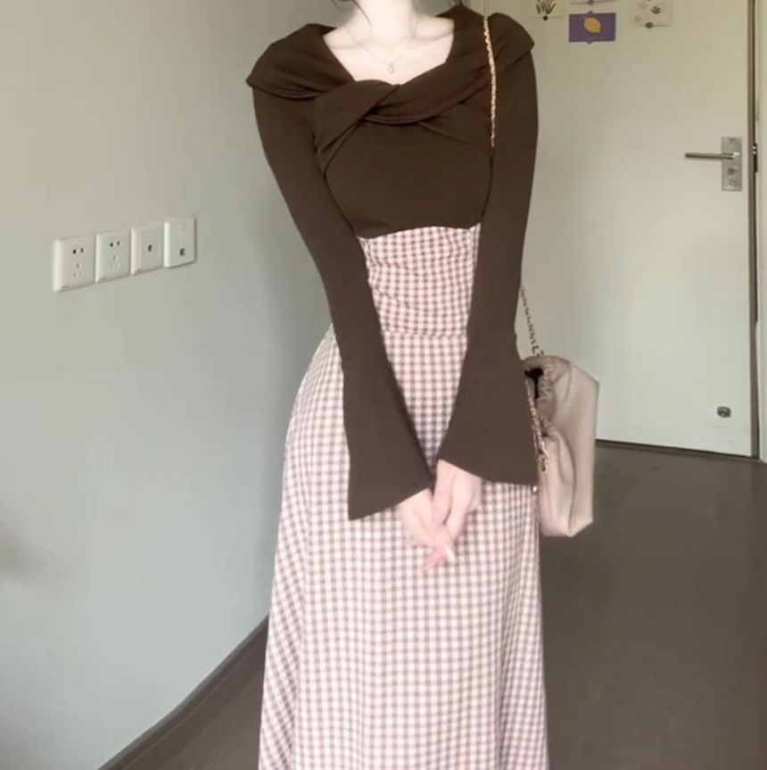 Striped Midi A-Line Skirt with High Waist