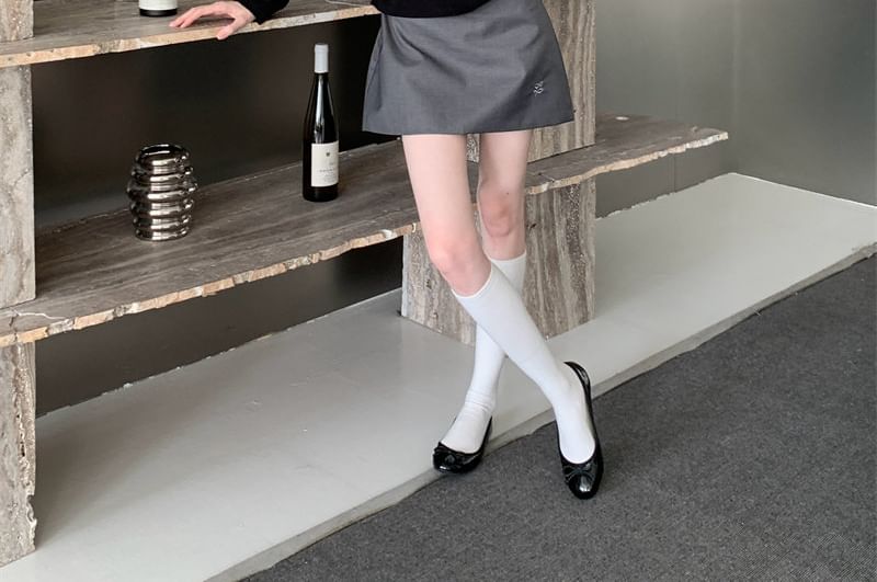 Two Tone Knit Top and Mini Skirt Set - Boatneck