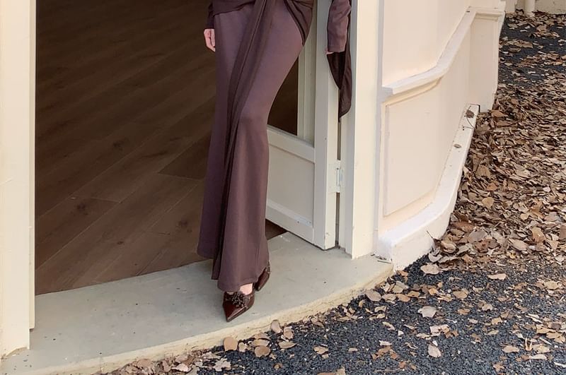 Maxi Mermaid Skirt with High Waist and Top Set