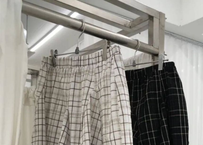 Mid Waist Plaid A-Line Skirt
