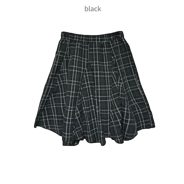 Mid Waist Plaid A-Line Skirt