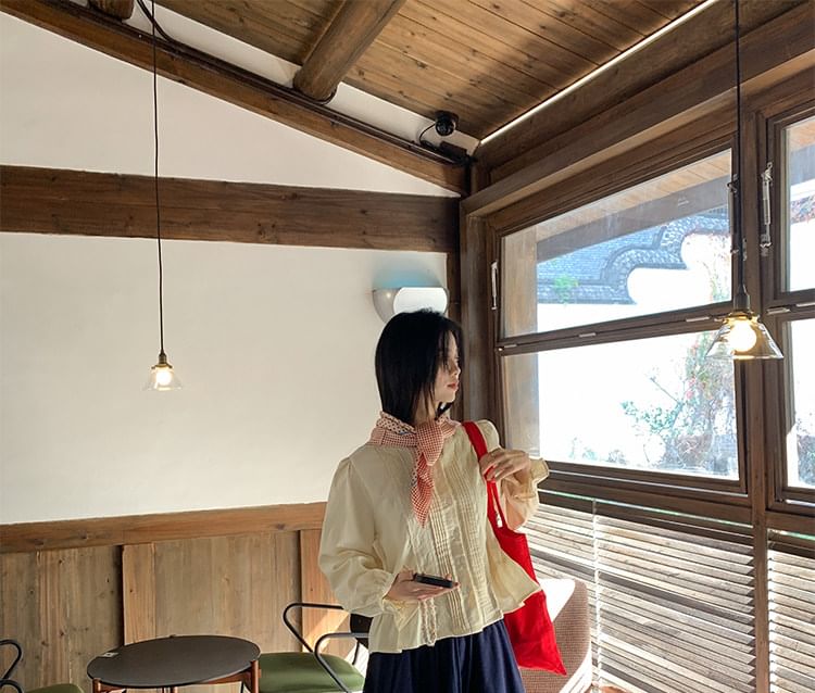 Drawstring Waist Plaid Ruffle A-Line Skirt