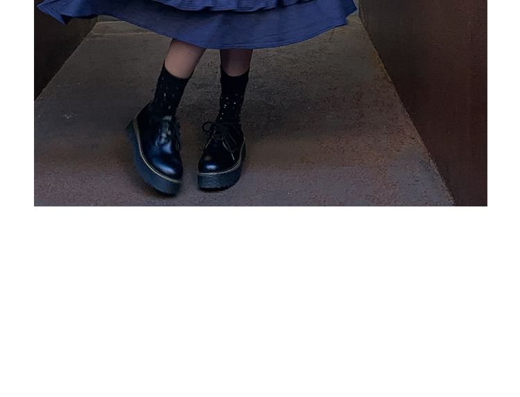 Drawstring Waist Plaid Ruffle A-Line Skirt
