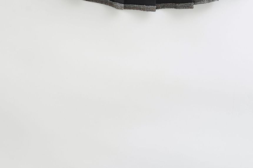 Mid Waist Plaid Pleated Mini A-Line Skirt
