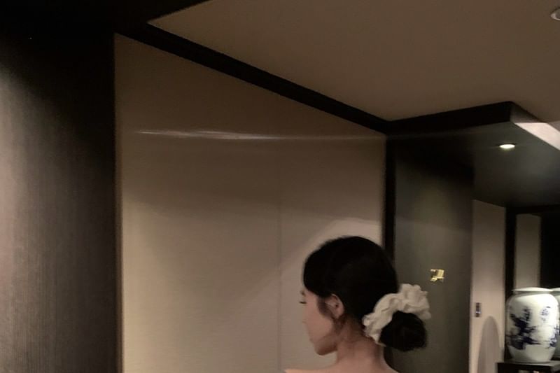 One-Shoulder Ruffle Top with Long Sleeves