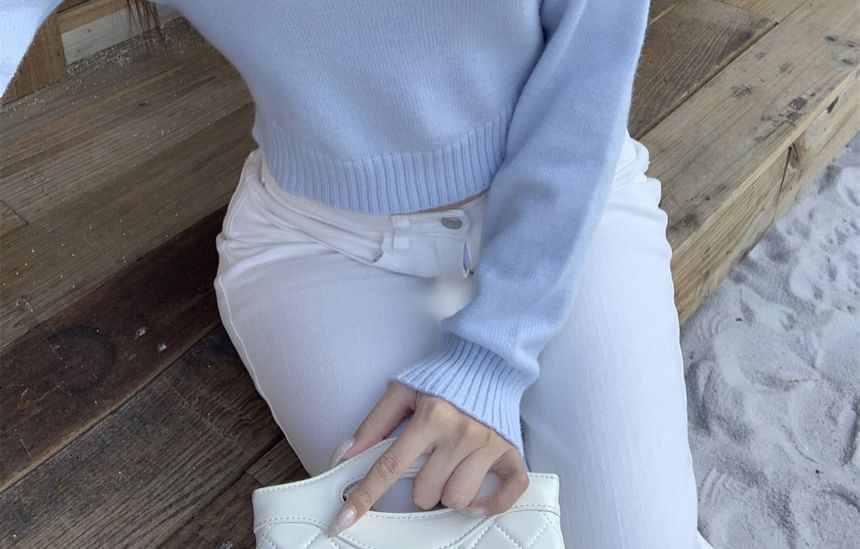 Rhinestone One-Shoulder Sweater