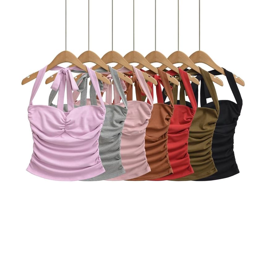 Cinched Halter Crop Top
