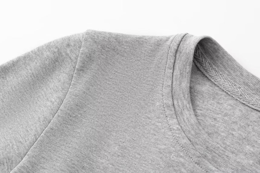Crop Crewneck Tee with Long Sleeves