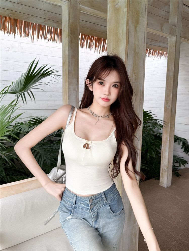 Scoop Neck Camisole with Spaghetti Straps