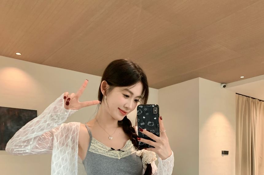 Lace-Trimmed V-Neck Camisole