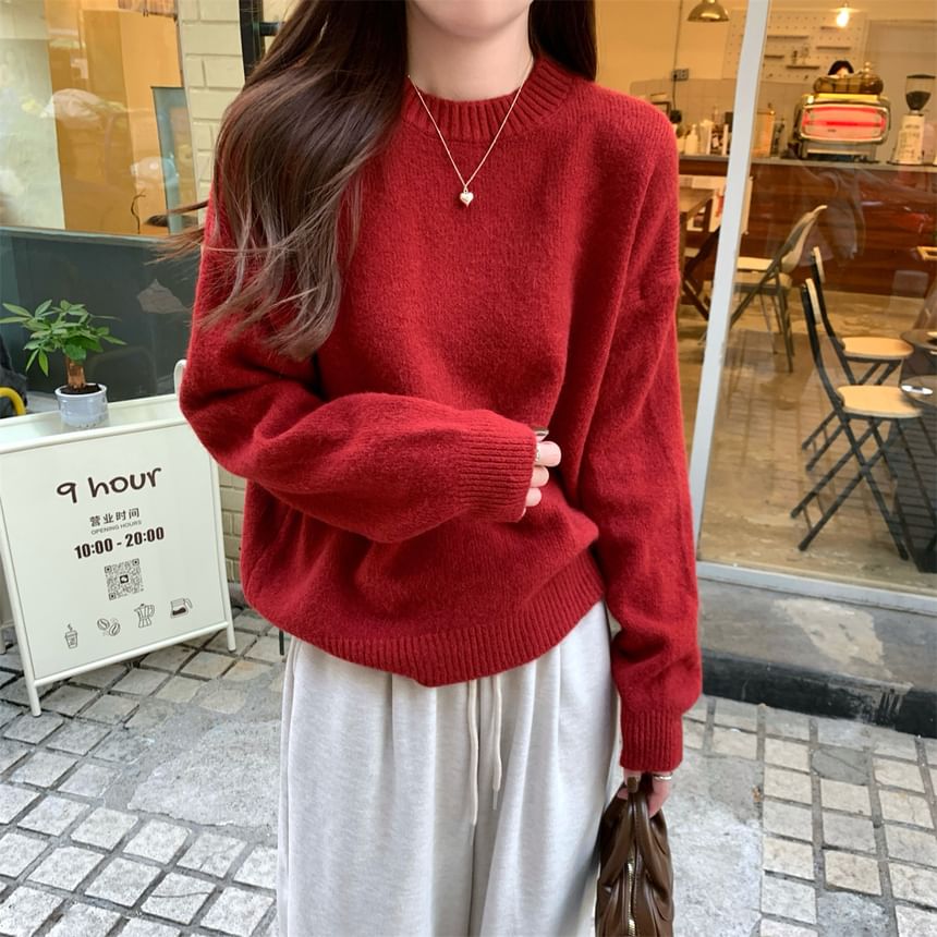 Solid Crewneck Sweater