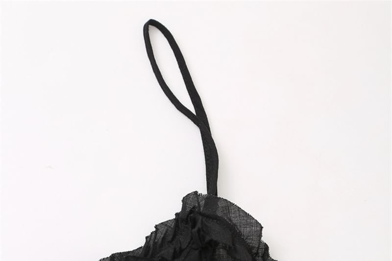 Button-Front Ruffle Crop Cami