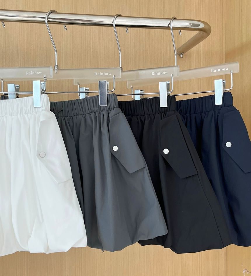 Drawstring Waist Mini A-Line Skirt